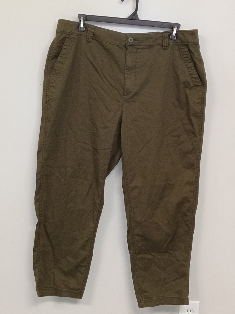 Old Navy High Rise OG Chino Women's Olive Green Utility Elastic Waist Pull On XL